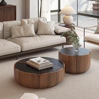 Table de cocktail ronde minimaliste avec design cannelé pour hôtel et salon