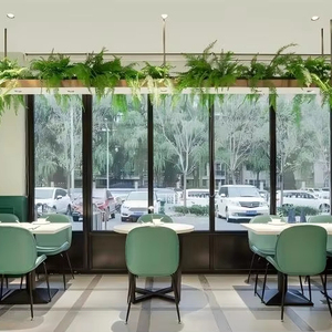 Tavoli da pranzo di lusso moderno Set di sedie per alberghi club caffè salotti retrò imbottiti mobili in legno massiccio in tessuto - Product Image 5