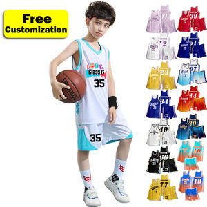 ชุดยูนิฟอร์มบาสเก็ตบอลโพลีเอสเตอร์ลายโลโก้แบบกำหนดเอง สำหรับนักเรียน เด็ก ไซส์ใหญ่ น้ำหนักเบา ระบายอากาศ แห้งเร็ว - Product Image 1