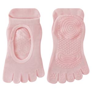 Nouvelles chaussettes de yoga pour femmes à cinq orteils, ouvertes à l'arche, absorbantes, respirantes, en coton doux et confortables, antidérapantes avec semelle en caoutchouc pour le sport - Product Image 4