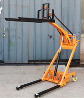 500 kg 850 mm tragbarer kleiner Elektro-Stapler, Mini-Elektro-Palettenhubwagen mit verstellbarem, gebogenem Arm, Blei-Säure-Batterie