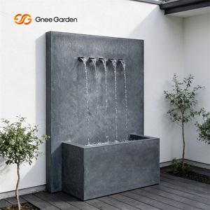 น้ำพุติดผนังรูปทรงสี่เหลี่ยมผืนผ้าอะลูมิเนียมทันสมัย Gnee Garden สำหรับภายนอกอาคาร ตกแต่งด้วยน้ำตก ดีไซน์แบบธรรมชาติ ทนทานต่อสภาพอากาศ ติดตั้งบนพื้น - Product Image 1