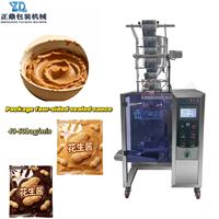 Appareil de remplissage vertical à piston à 4 soudures latérales pour beurre de cacahuète, chocolat et pâtes visqueuses, avec mécanisme d'emballage en sachet et agitation thermique