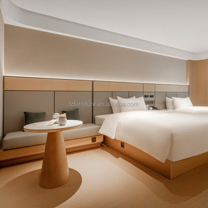 Ensemble de lit d'hôtel moderne en bois à prix abordable avec tête de lit rembourrée et canapé intégré pour hôtels commerciaux 3 étoiles - Product Image 4