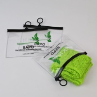 Pochette zippée en PVC transparent avec tirette circulaire, logo personnalisé imprimé, trousse de toilette imperméable pour les voyages