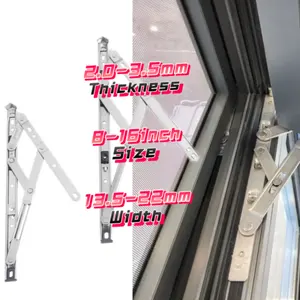 Ventanas resistentes a la corrosión de Guangdong, bisagras de ventana Upvc con retención de fricción de 22 pulgadas, soporte de riel oscilante con ranura cuadrada para Casemen bajos
