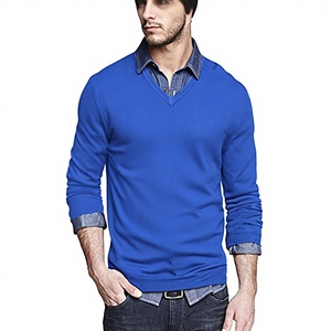 Pull en tricot de luxe pour homme, coupe ajustée, anti-plis et anti-rétrécissement, respirant, en laine/polyester, tendance automne-hiver, OEM bienvenu - Product Image 3