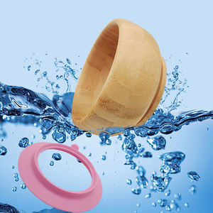 Bol en bambou de forme ronde personnalisée avec aspiration en silicone pour bébés et enfants <span class=keywords><strong>Vaisselle</strong></span> pour enfants pour le dîner - Product Image 5