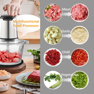 Hachoir à viande avec 2 bols, hachoir à aliments électrique de 8 tasses, hachoir à légumes pour fruits, viande, légumes, aliments pour bébés, noix, 2 vitesses. - Product Image 5
