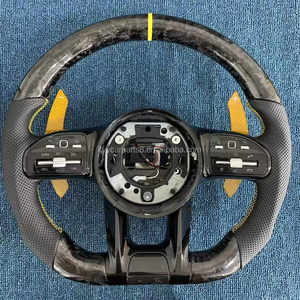 Volante de Fibra de Carbono Mate Personalizado para <span class=keywords><strong>Mercedes</strong></span> Benz <span class=keywords><strong>AMG</strong></span> Clase A, B, C, E, GLS, GLA, S, W204, <span class=keywords><strong>C63</strong></span>, W172, 809, Gran Venta - Product Image 1