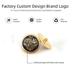 Botones de vástago de metal de 12mm de marca personalizada para camisas, abrigos ecológicos con chapados técnicos, botones de disfraces OEM ODM - Product Image 2