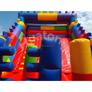 华通商用聚氯乙烯组合户外跳跃城堡积木蹦床干式滑梯充气滑梯派对 - Product Image 6