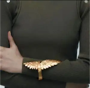 Charms Za Hip-Hop übertrieben Metall umarmt ausgestopft Tier Adler Gold Armband Großhandel Öffnung verstellbarer Hands chmuck