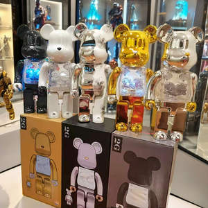Bearbrick Bears Brick all'Ingrosso, 70cm 1000%, 28cm 400%, Giocattolo di Design, Orso Punk Placcato - Product Image 2