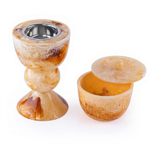 WONDER OVERSEAS Brûleur d'encens d'aromathérapie transfrontalier, design 100% époxy, bois de santal, fait main, naturel, pour salon - Product Image 1