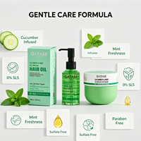 Masque Capillaire Volumisant et Nourrissant à l'Acide Hyaluronique, Menthe et Concombre Naturels, Formule Personnalisée pour Brillance et Volume, Huile Capillaire, Logo Personnalisé, Achat Global OEM
