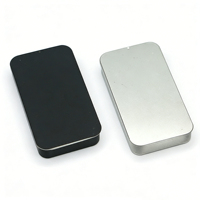 Boîte en fer blanc rectangulaire miniature personnalisée à charnière, vide, pour bonbons, chocolats, ou comme boîte coulissante pour emballage alimentaire, en stock