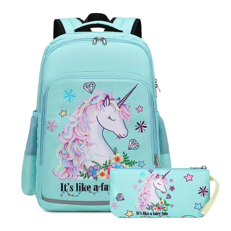 sublimated book bag elementary children laptop bag unicorn school backpack for girls