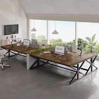 Bureau moderne personnalisable pour deux personnes bureau d'ordinateur en bois extra long industriel pour la maison bureau salle à manger