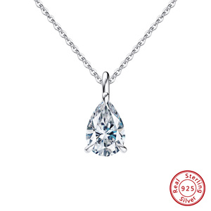 MON Moissanite <b>Necklace</b> Jewelry 925 Sterling Silver Iced Out 1/2/3/4ct Big Pendant <b>Necklace</b> <b>D</b> VVS Moissanite Diamond <b>Necklace</b> - Product Image 4
