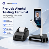 Corevein Connect CV-AT08F Penjualan Langsung Pabrik Mesin Tes Alkohol Napas yang Dapat Disesuaikan Pengenalan Wajah Kontrol Akses Ganda