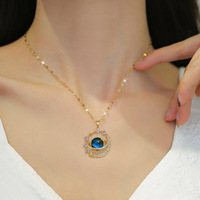 Collier ras du cou en acier inoxydable plaqué or 18 carats, avec pendentif étoile et zircone, sans ternissement, vente en gros