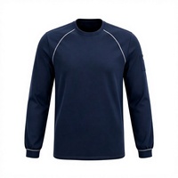 Chemises à manches longues pour hommes FR CAT2 résistantes au feu, pull-over bleu marine pour le travail industriel dans le secteur pétrolier et gazier