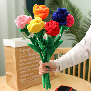 Peluche <span class=keywords><strong>de</strong></span> Rosa <span class=keywords><strong>de</strong></span> 30 cm (12 Pulgadas) para el Día <span class=keywords><strong>de</strong></span> San Valentín, Adorable Peluche <span class=keywords><strong>de</strong></span> Rosa Suave y Colorido, Lazo para Cortina, Ramo <span class=keywords><strong>de</strong></span> Flores, Regalo, Muñeco <span class=keywords><strong>de</strong></span> Peluche - Product Image 1