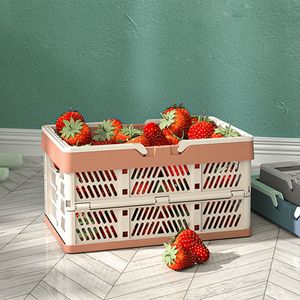 Cestino portaoggetti pieghevole cestini impilabili in plastica scatola porta contenitori con manico per <span class=keywords><strong>frutta</strong></span> e verdura - Product Image 6