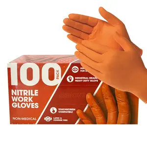 Orange pure nitrile 9 inches extra small powder free high quality gloves cleaning hand make-up beauty tattoo salon gloves