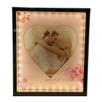 Nouvelle lumière chaude LED lampe de table cadre Photo lampe LED cadre Photo avec miroir anniversaire cadeau de mariage cadre Photo personnalisé