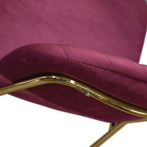 Juego de 2 Sillas Penelope de Terciopelo Burdeos con Base de Metal para Sala de Estar Interior - Product Image 3