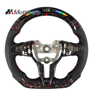 Volante de fibra de carbono forjado rojo personalizado para Hyundai N-Series Elantra N I30N I20N N-line con pantalla LED inteligente de RPM - Product Image 1