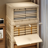 Boîte de rangement pliable en plastique avec couvercle et roulettes, idéale pour l'organisation de voiture et le rangement extérieur des jouets