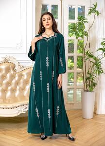 قماش قفطان مغربي فاخر بتصميم مطرز بالخرز - Product Image 3