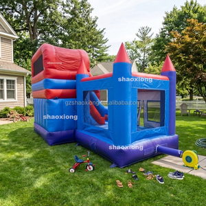 Château gonflable commercial d'extérieur pour enfants, thème Spider-Man, avec toboggan, pour utilisation sèche et humide, avec souffleur - Product Image 2