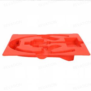 Red <b>Square</b> Molded Pulp Tray For Bluetooth Headphones Packaging Custom Shape Design - Product Image 6