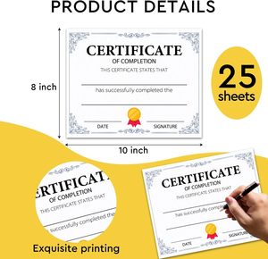 Certificat d'achèvement <span class=keywords><strong>de</strong></span> sécurité d'estampage d'or personnalisé, certificat <span class=keywords><strong>de</strong></span> réussite <span class=keywords><strong>de</strong></span> <span class=keywords><strong>formation</strong></span> pour étudiants et employés - Product Image 3