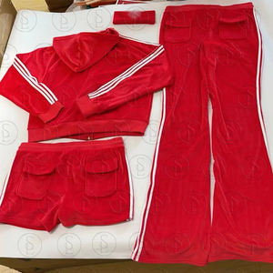 طقم ملابس رياضية خريفية بسحاب من نسيج القطن من قطعتين ملابس رياضية - Product Image 3