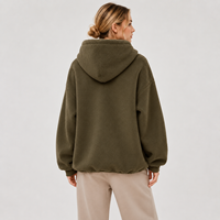 Sweat-shirt à capuche en polaire pour femme, avec porte-animaux et grande poche, détails de badge, sublimation, collection hiver