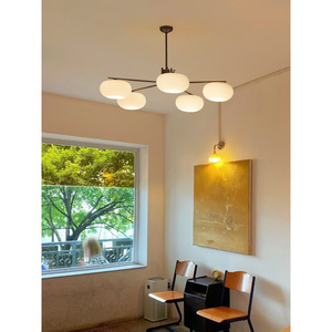 Luminaire suspendu design minimaliste nordique, luminaire principal de haute qualité en couleur kaki pour salon, salle à manger, style vintage, lustre - Product Image 1