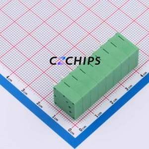 DB241R-5.0-8P-GN Spring Terminal Block Bent Lead Through Hole,P=5mm Connector 1x8P 5mm Green 8P - Product Image 2