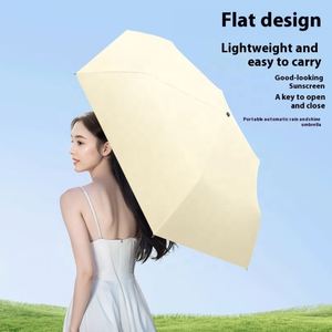 Parapluie Ultra-Léger Entièrement Automatique Double Usage Soleil et Pluie, Pliage 3 Volets, Protection UV, Style Moderne, Design Plat, Pour Adultes, Idéal Voyage - Product Image 3
