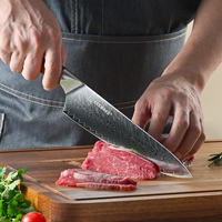 Couteau de chef japonais personnalisé de 8 pouces, acier damas 67 couches, ultra-affûté, couteau de cuisine professionnel avec manche en bois de rose
