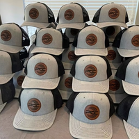 Casquette Trucker 112 en cuir brodé personnalisé avec dos en maille, casquette de baseball snapback, casquette de sport, usine BSCI