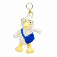 Zaves 2026 Nouveau Design Écologique Doux et Durable Porte-clés en Peluche Canard Jaune Lunettes Dorées Premium Unisexe pour Sac à Dos Scolaire