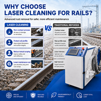 Nettoyeur de rouille industriel à fibre laser pour voies ferrées, équipement de nettoyage continu pour l'élimination des oxydes de corrosion des rails