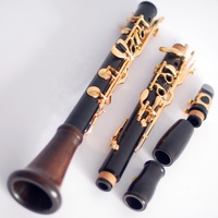 Woodwind Musical Instrument Ebony Clarinet G Gold Plated Key 18 Keys