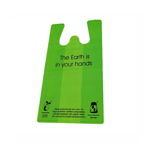 Camiseta Compostable Logotipo personalizado Bolsa de compras de Navidad Color puro Ecológico Reutilización Bolsa de compras Embalaje biodegradable - Product Image 1