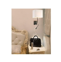 Applique murale avec lampe de lecture LED, applique murale avec chargeur USB, applique murale à bras articulé